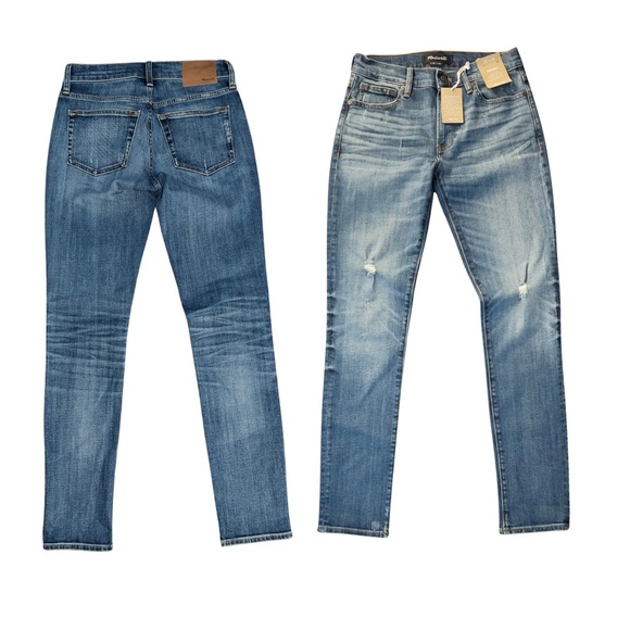 Madewell Men’s Skinny Authentic Flex Jeans in Myrtle Wash Kaihara Mill - Picture 10 of 12